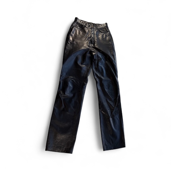 Berman's Vintage Leather Pants 12" Rise Black Size 7 - Picture 2 of 13
